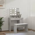 Miniatyrbillede 4 af 11: vidaXL makeupbordssæt med LED-lys konstrueret træ betongrå