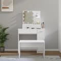 Miniatyrbillede 1 af 11: vidaXL makeupbordssæt med LED-lys konstrueret træ hvid