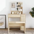 Miniatyrbillede 3 af 11: vidaXL makeupbord med spejl 86,5x35x136 cm sonoma-eg