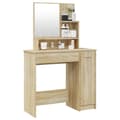 Miniatyrbillede 5 af 11: vidaXL makeupbord med spejl 86,5x35x136 cm sonoma-eg