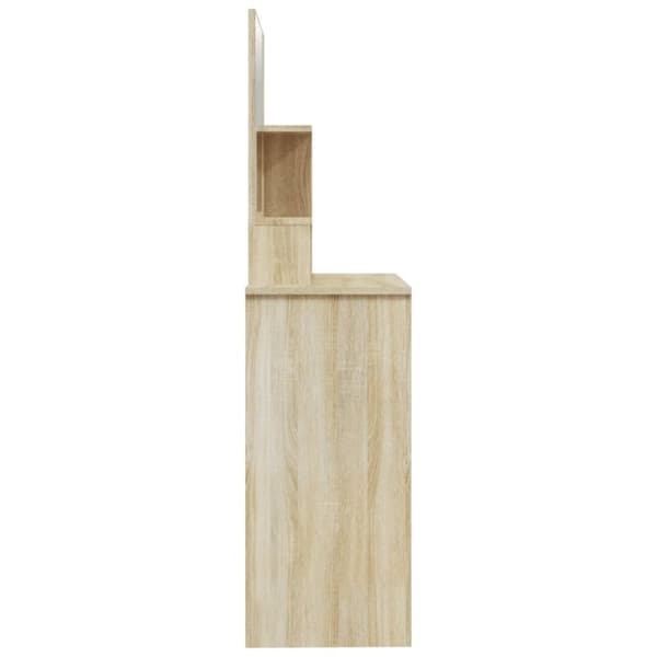 vidaXL makeupbord med spejl 86,5x35x136 cm sonoma-eg