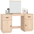 Miniatyrbild 4 av 11: vidaXL Sminkbord med spegel massiv furu