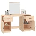 Miniatyrbild 5 av 11: vidaXL Sminkbord med spegel massiv furu