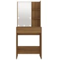 Miniatyrbillede 5 af 11: vidaXL makeupbord med LED-lys 60x40x140 cm brun egetræsfarve