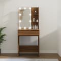 Miniatyrbillede 1 af 11: vidaXL makeupbord med LED-lys 60x40x140 cm brun egetræsfarve