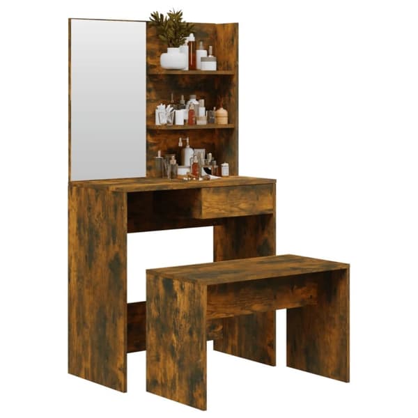vidaXL konsolbordsæt 74,5x40x141 cm røget egetræsfinish