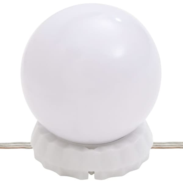 vidaXL Sminkbord med spegel LED honungsbrun massiv furu