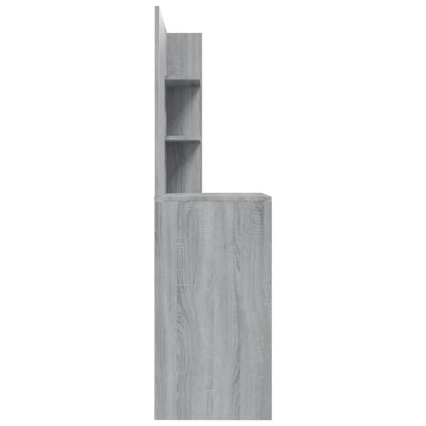 vidaXL makeupbord med spejl 74,5x40x141 cm grå sonoma-eg