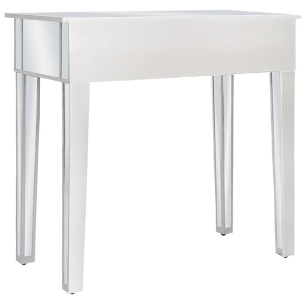 vidaXL spejl-kosmetikbord med skammel MDF og glas