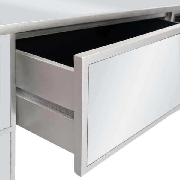 vidaXL spejl-kosmetikbord med skammel MDF og glas