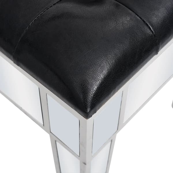 vidaXL spejl-kosmetikbord med skammel MDF og glas