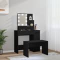 Miniatyrbild 4 av 11: vidaXL Sminkbord med spegel LED svart konstruerat trä