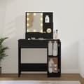 Pikkukuva 3 / 11: vidaXL Peilipöytä LED-valoilla musta 86,5x35x136 cm