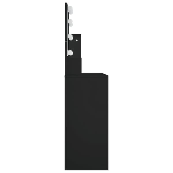 vidaXL Peilipöytä LED-valoilla musta 86,5x35x136 cm