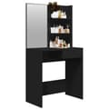 Miniatyrbillede 3 af 11: vidaXL makeupbord med spejl 74,5x40x141 cm sort
