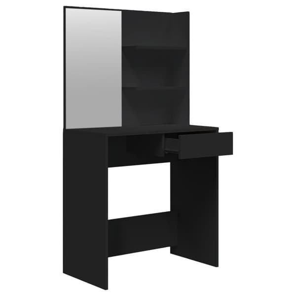 vidaXL makeupbord med spejl 74,5x40x141 cm sort