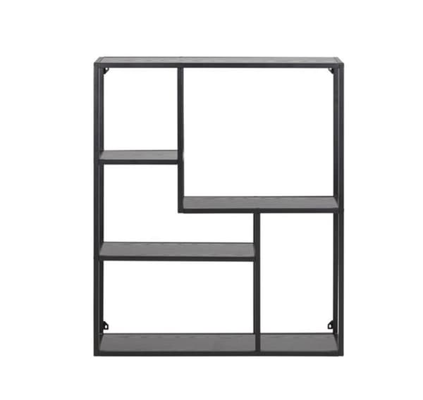 Vägghylla SEAFORD 75x20xH91cm, svart