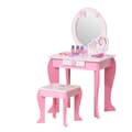 Miniatyrbild 1 av 9: Rootz 2-set toalettbord för barn - Rosa, Vit - Konstruerat trä, akryl - 19,29 cm x 13,38 cm x 35,43 cm