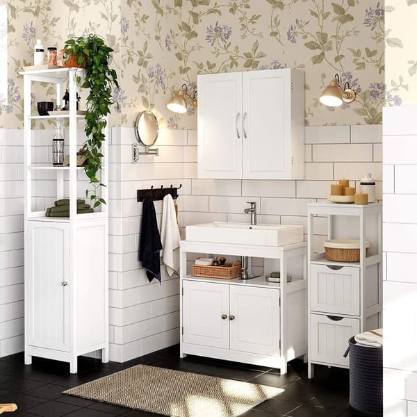 Rootz Tvättställsunderskåp - Badrumsskåp - Underskåp - Skandinavisk - Vit - MDF - 60 x 30 x 60 cm