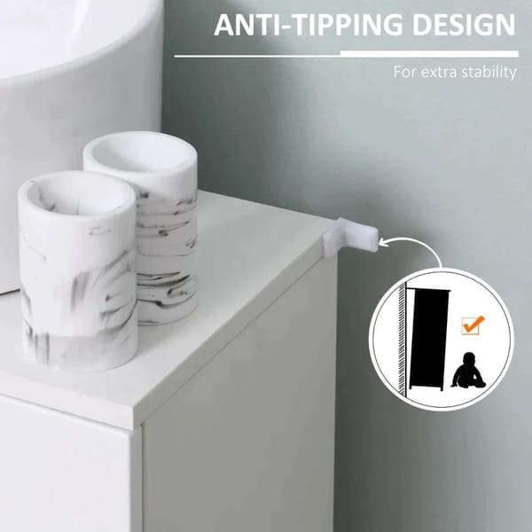 Rootz Underdel - Underdel - Badrumsskåp - Diskbänksskåp - Underdel med justerbar hylla - 60 cm x 30 cm x 62,5 cm