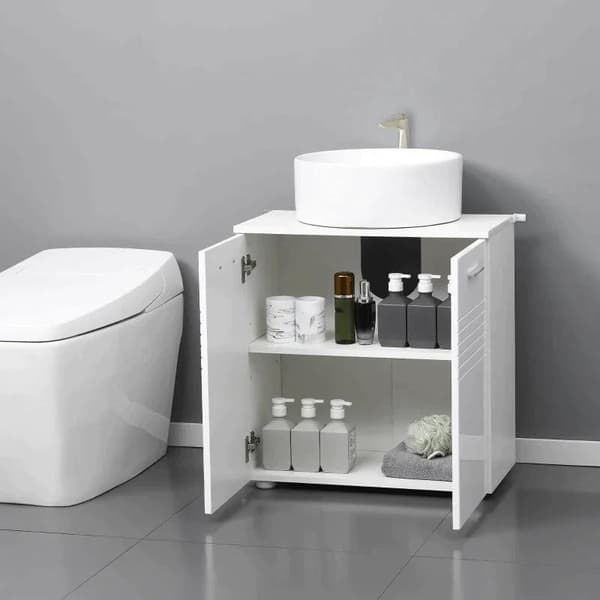 Rootz Underdel - Underdel - Badrumsskåp - Diskbänksskåp - Underdel med justerbar hylla - 60 cm x 30 cm x 62,5 cm