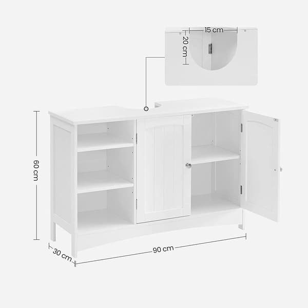 Rootz Underdel - Förvaringsskåp - Skåp - 2 Dörrar Underdel - Underdel - Vit - 90 x 30 x 60 cm