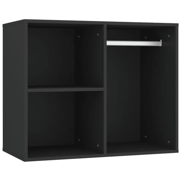vidaXL makeupbord med LED-lys og skabe konstrueret træ sort