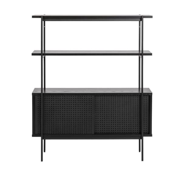 Vægelement ANGUS 94x27xH114cm, sort