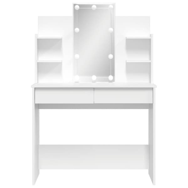 vidaXL Peilipöytä LED-valoilla valkoinen 96x40x142 cm