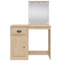 Miniatyrbild 4 av 11: vidaXL Sminkbord med LED-lampor sonoma-ek 90x42x132,5 cm
