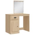 Miniatyrbild 2 av 11: vidaXL Sminkbord med LED-lampor sonoma-ek 90x42x132,5 cm