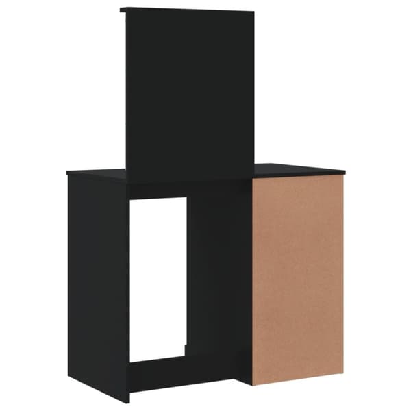 vidaXL Sminkbord med LED-lampor svart 90x42x132,5 cm