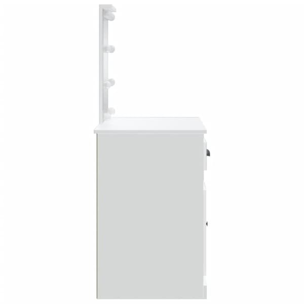 vidaXL makeupbord med LED-lys 90x42x132,5 cm hvid