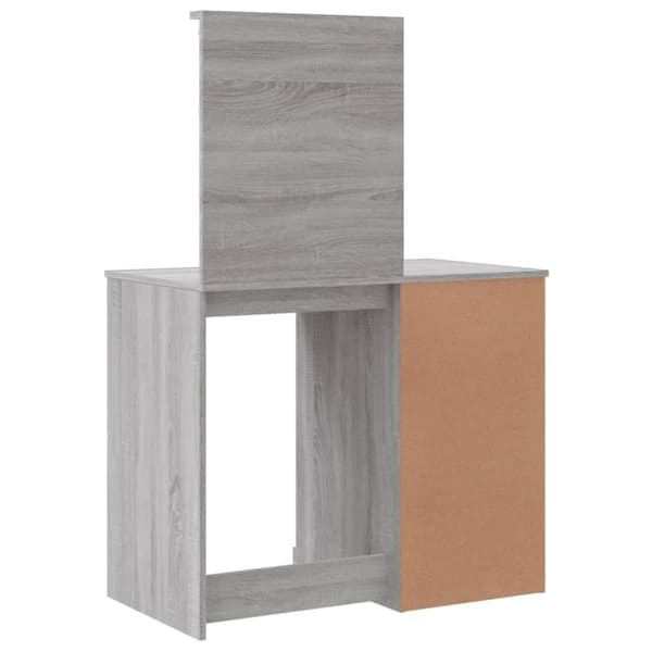 vidaXL Sminkbord med LED-lampor grå sonoma 90x42x132,5 cm