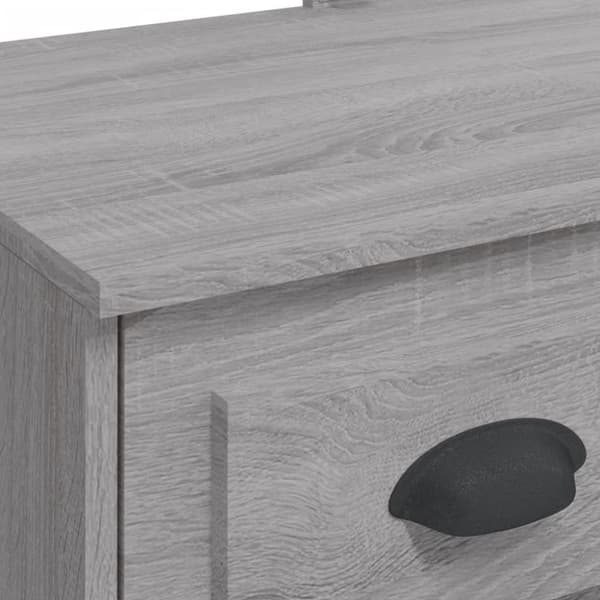 vidaXL Sminkbord med LED-lampor grå sonoma 90x42x132,5 cm