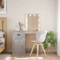 Miniatyrbild 1 av 11: vidaXL Sminkbord med LED-lampor betonggrå 90x42x132,5 cm
