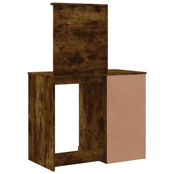 vidaXL Sminkbord med LED-lampor rökfärgad ek 90x42x132,5 cm