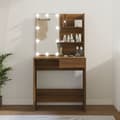 Miniatyrbild 1 av 10: Sminkbord med LED brun ek 74,5x40x141 cm