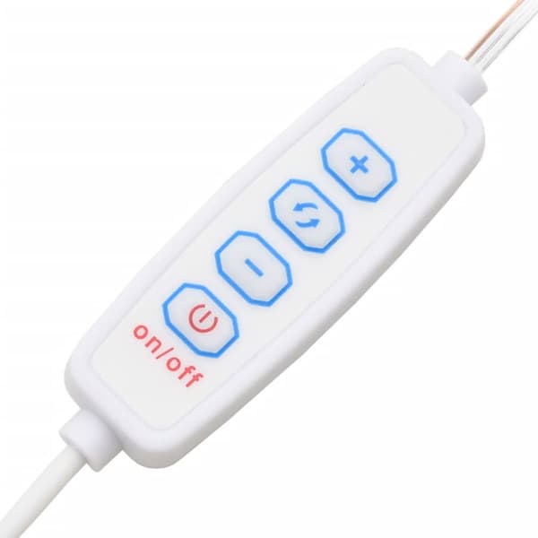 makeupbord med LED-lys og 2 skabe konstrueret træ hvid