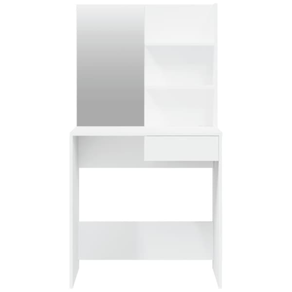 Sminkbord med spegel vit 74,5x40x141 cm