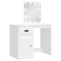 Pikkukuva 2 / 10: Peilipöytä LED-valoilla valkoinen 90x42x132,5 cm