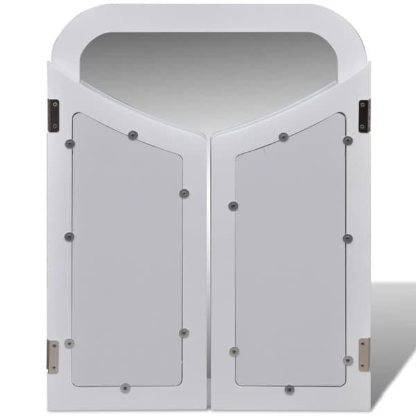 toiletbord med 3-i-1 spejl og taburet 2 skuffer hvid