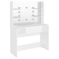 Pikkukuva 5 / 7: Meikkipöytä LED-valoilla 100x40x135 cm MDF valkoinen