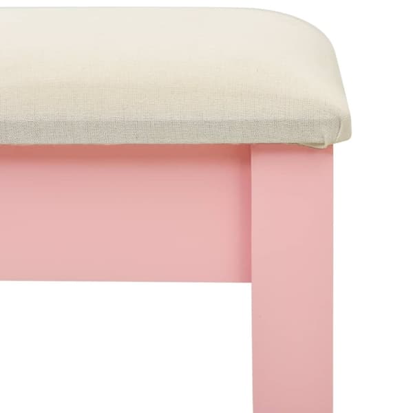 Meikkipöytä jakkaralla, pinkki, 65x36x128cm, Paulownia-puuta, MDF