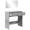 Miniatyrbillede 3 af 11: vidaXL makeupbord med spejl 80x39x80 cm betongrå
