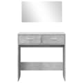 Miniatyrbillede 4 af 11: vidaXL makeupbord med spejl 80x39x80 cm betongrå