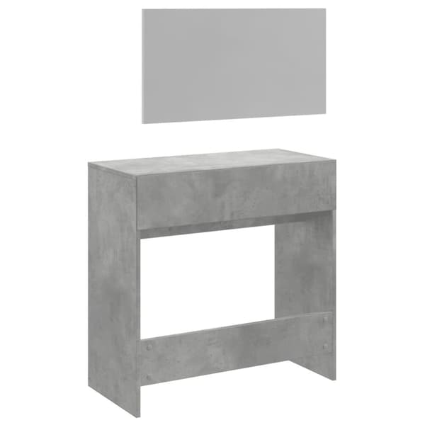 vidaXL makeupbord med spejl 80x39x80 cm betongrå