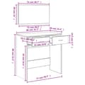 Miniatyrbillede 9 af 11: vidaXL makeupbord med spejl 80x39x80 cm betongrå