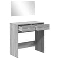 Miniatyrbillede 3 af 11: vidaXL makeupbord med spejl 80x39x80 cm grå sonoma-eg