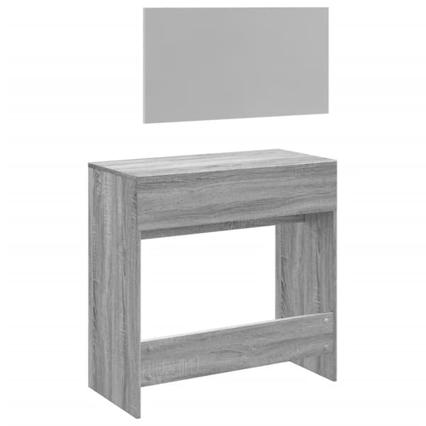 vidaXL makeupbord med spejl 80x39x80 cm grå sonoma-eg
